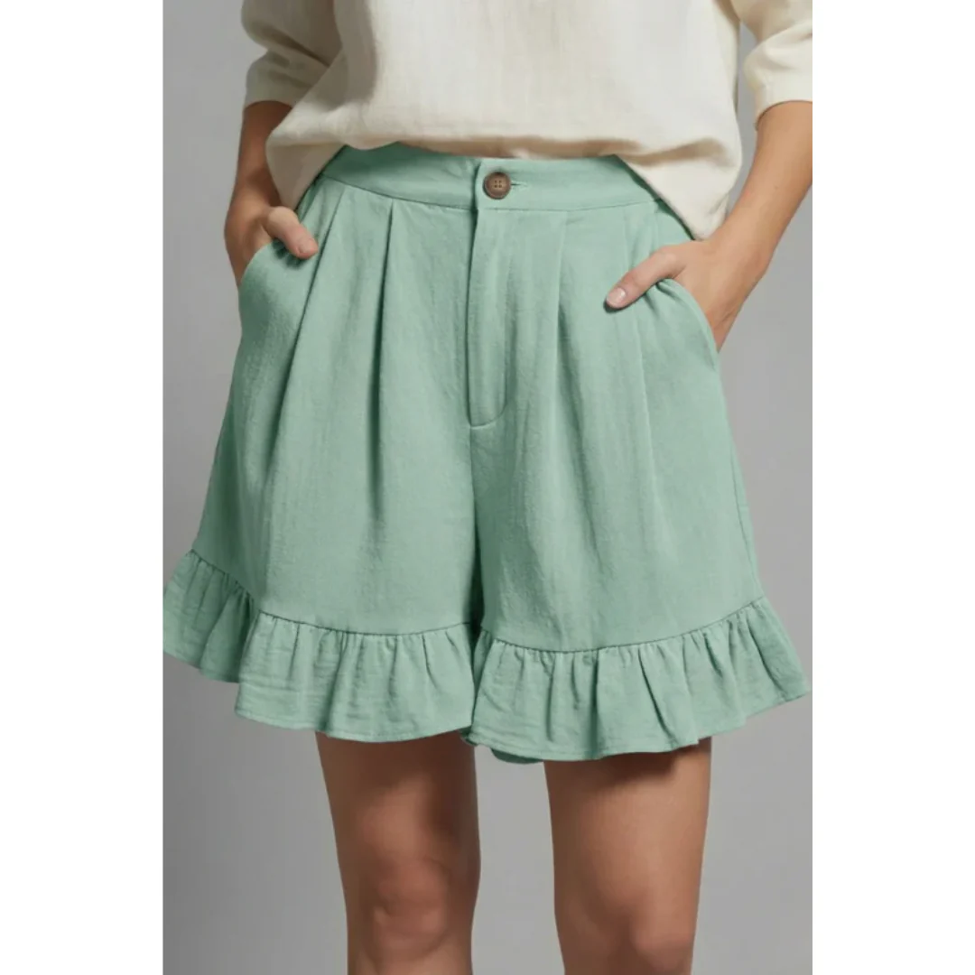 Enya | Damen Shorts Mit Rüschen Saum Für Urlaub