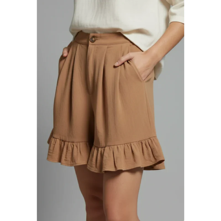 Enya | Damen Shorts Mit Rüschen Saum Für Urlaub