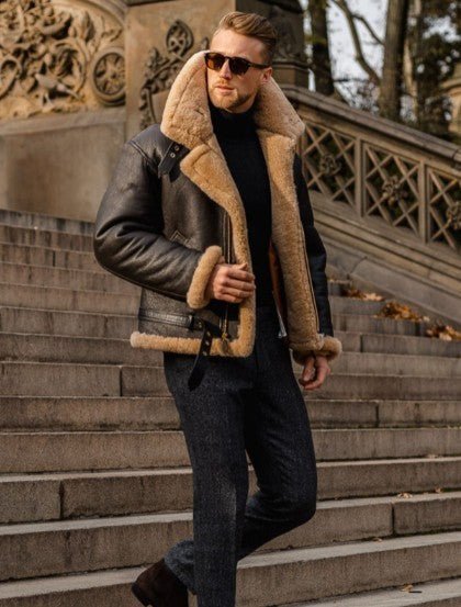 Roland | Herren Klassische Fliegerjacke mit Reißverschluss