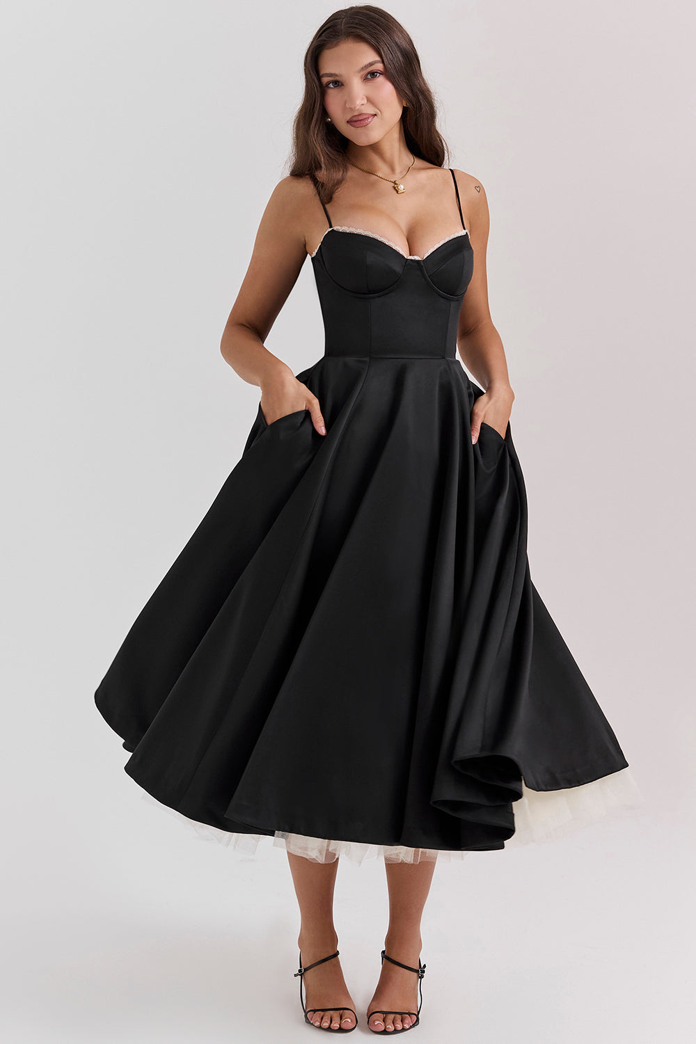 Sommerkleid Damen Midilänge Bustier