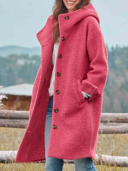 Selina | Damen Oversize Wintermantel mit Knopfleiste