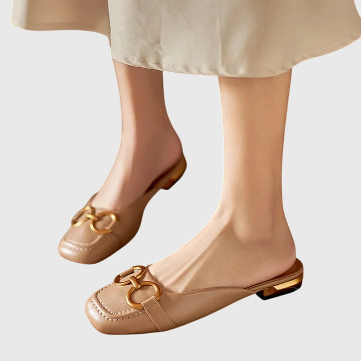 Pauline | Damen Slip-On Sandalen mit Schnallendesign
