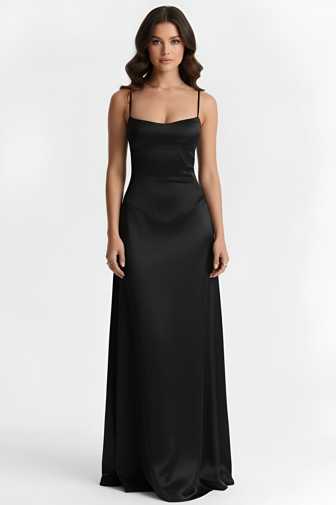 Lila – Elegant Fitted  Long Dress with Thin Straps for women - Image 7