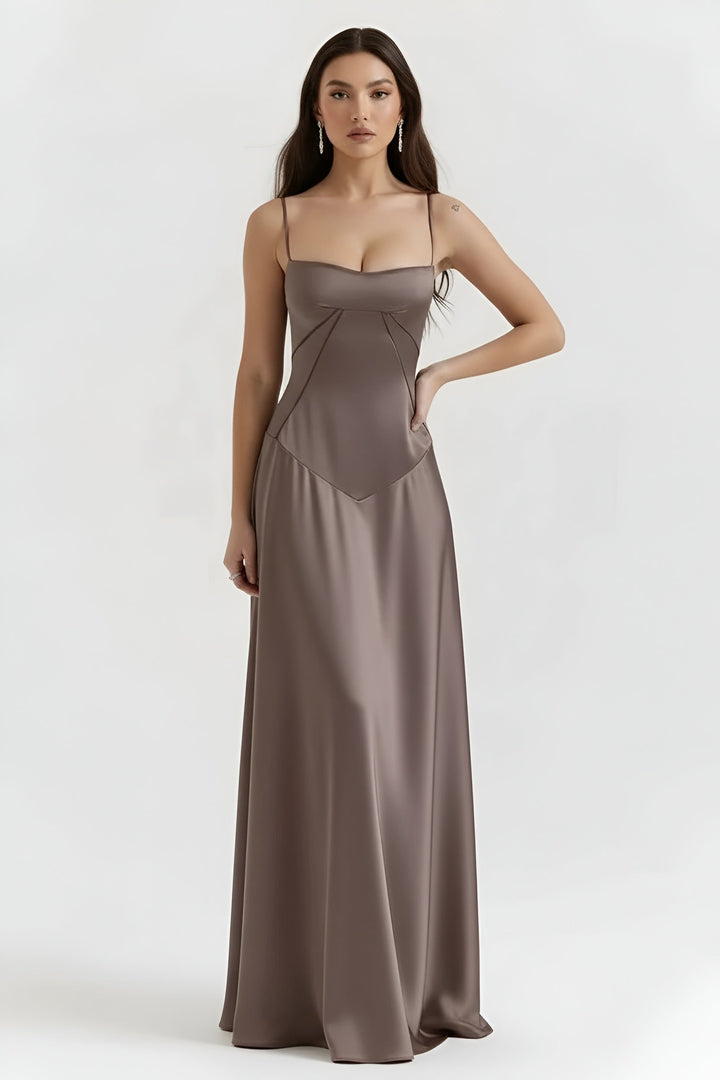 Lila – Elegant Fitted  Long Dress with Thin Straps for women - Image 6