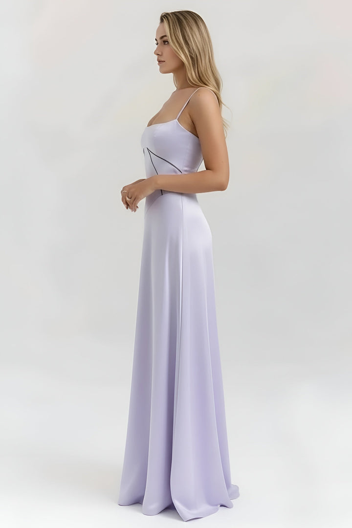 Lila – Elegant Fitted  Long Dress with Thin Straps for women - Image 2