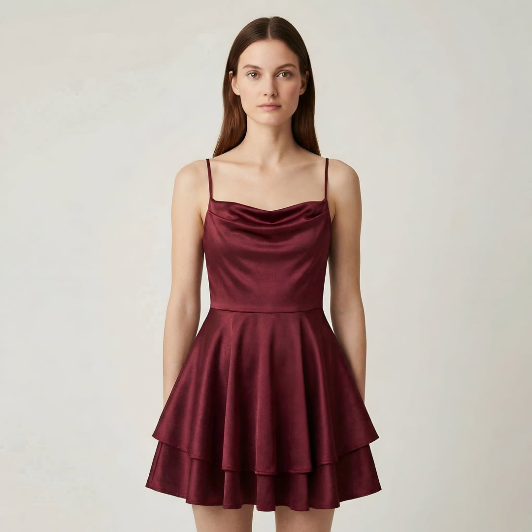 Luna – Elegant Mini satin Dress with straps for Women - Image 11