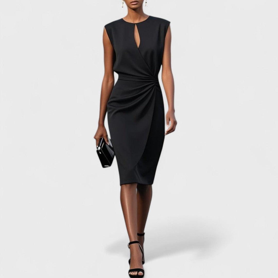 Laura – Elegant Ruched Keyhole Dress for Women - Image 6