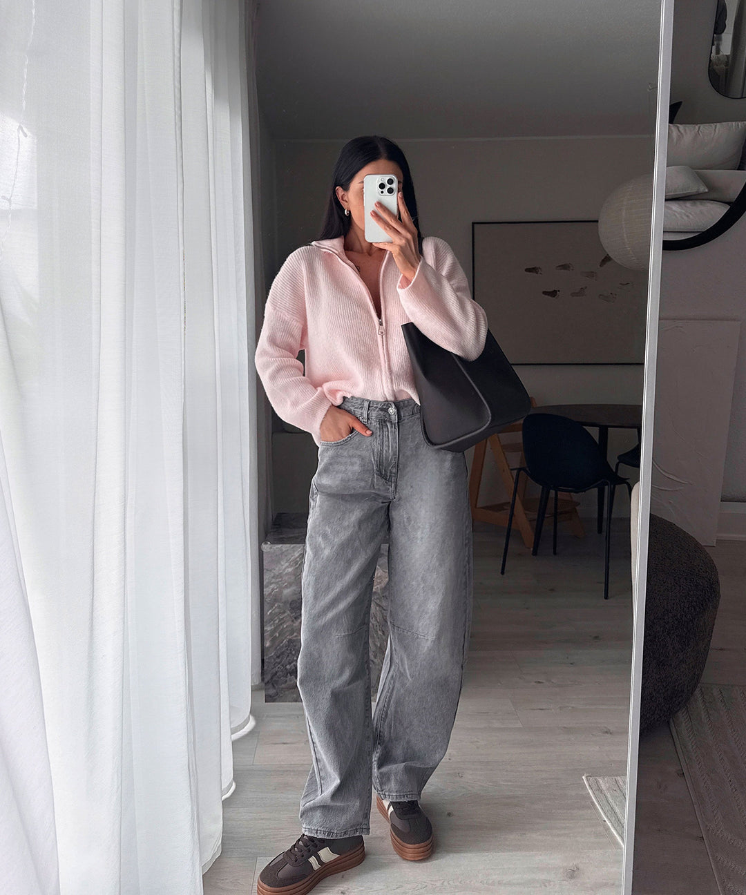 Stretch Barrel Jeans Jeya Grau Ladypolitan ♡