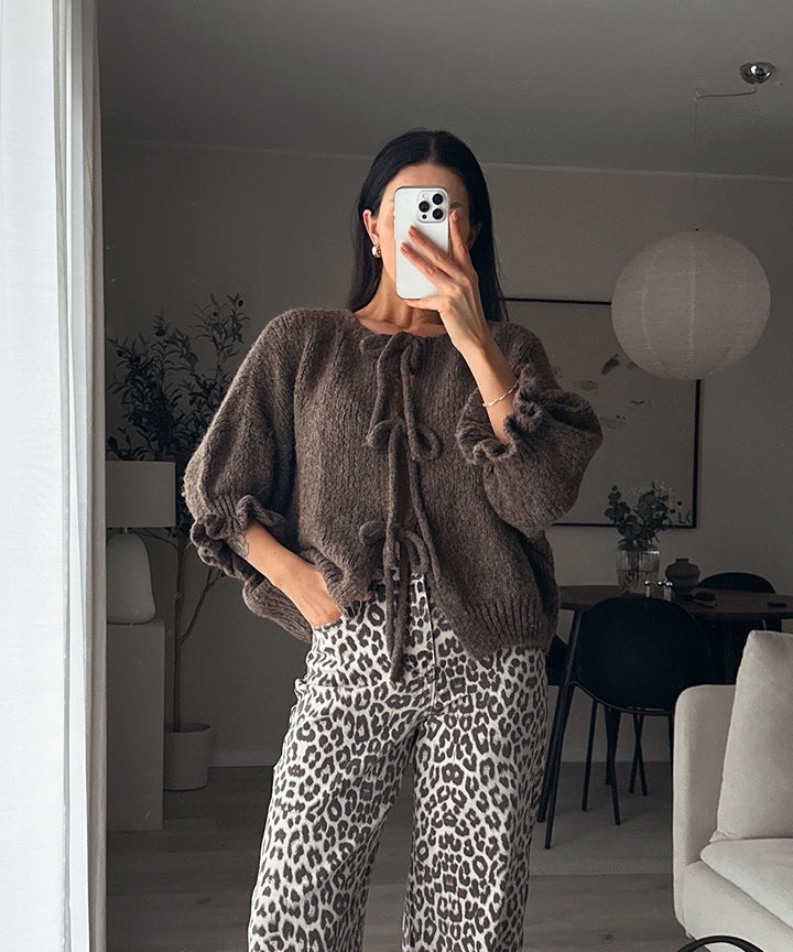 Cardigan Schleife Fia Dreiviertel Braun Ladypolitan ♡