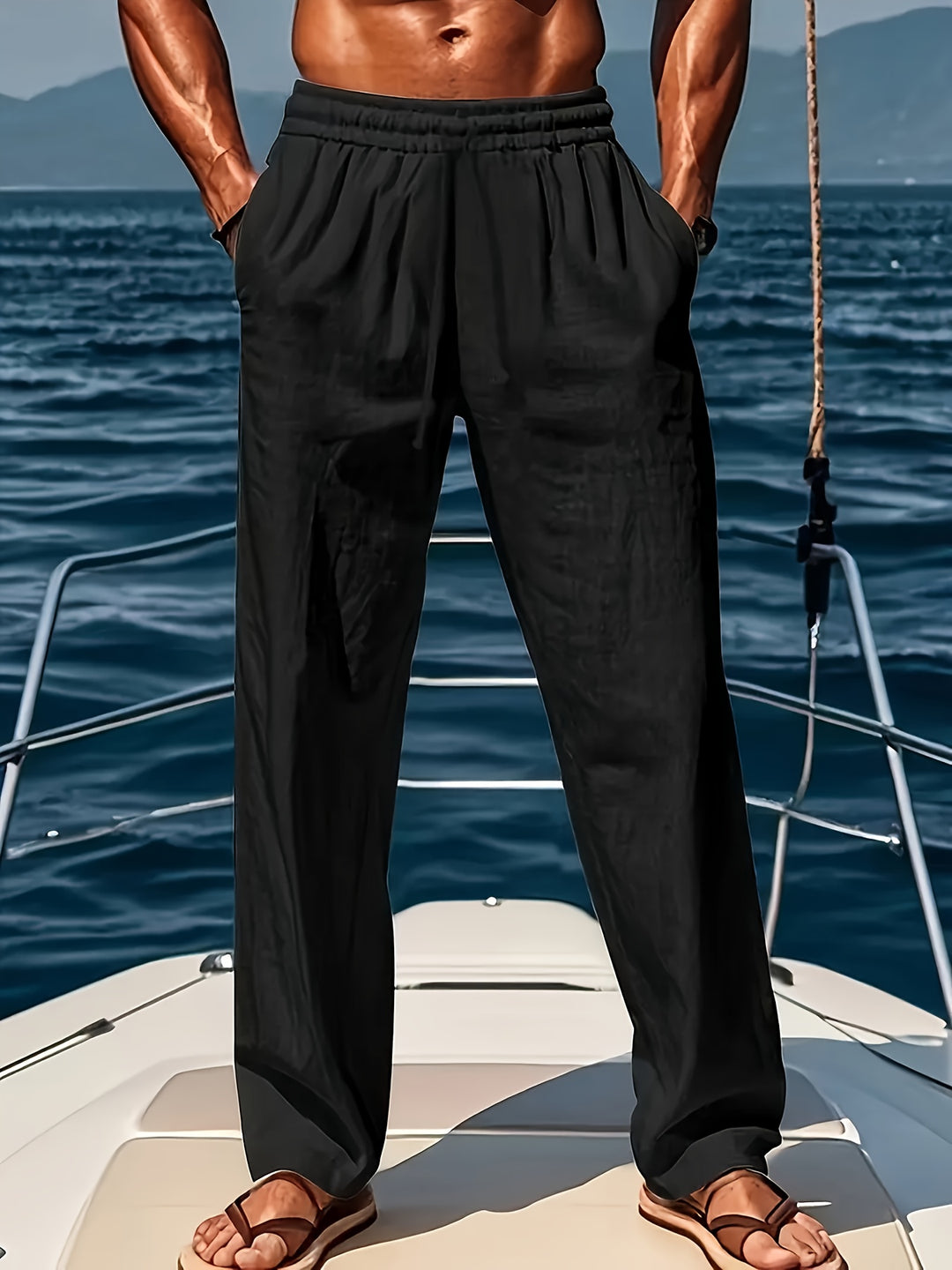 Nicole – Men's Yoga & Beach Pants Cotton-Linen for Men - Image 6