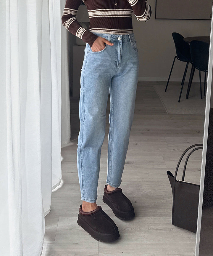 Stretch Mom Jeans Franka Hellblau