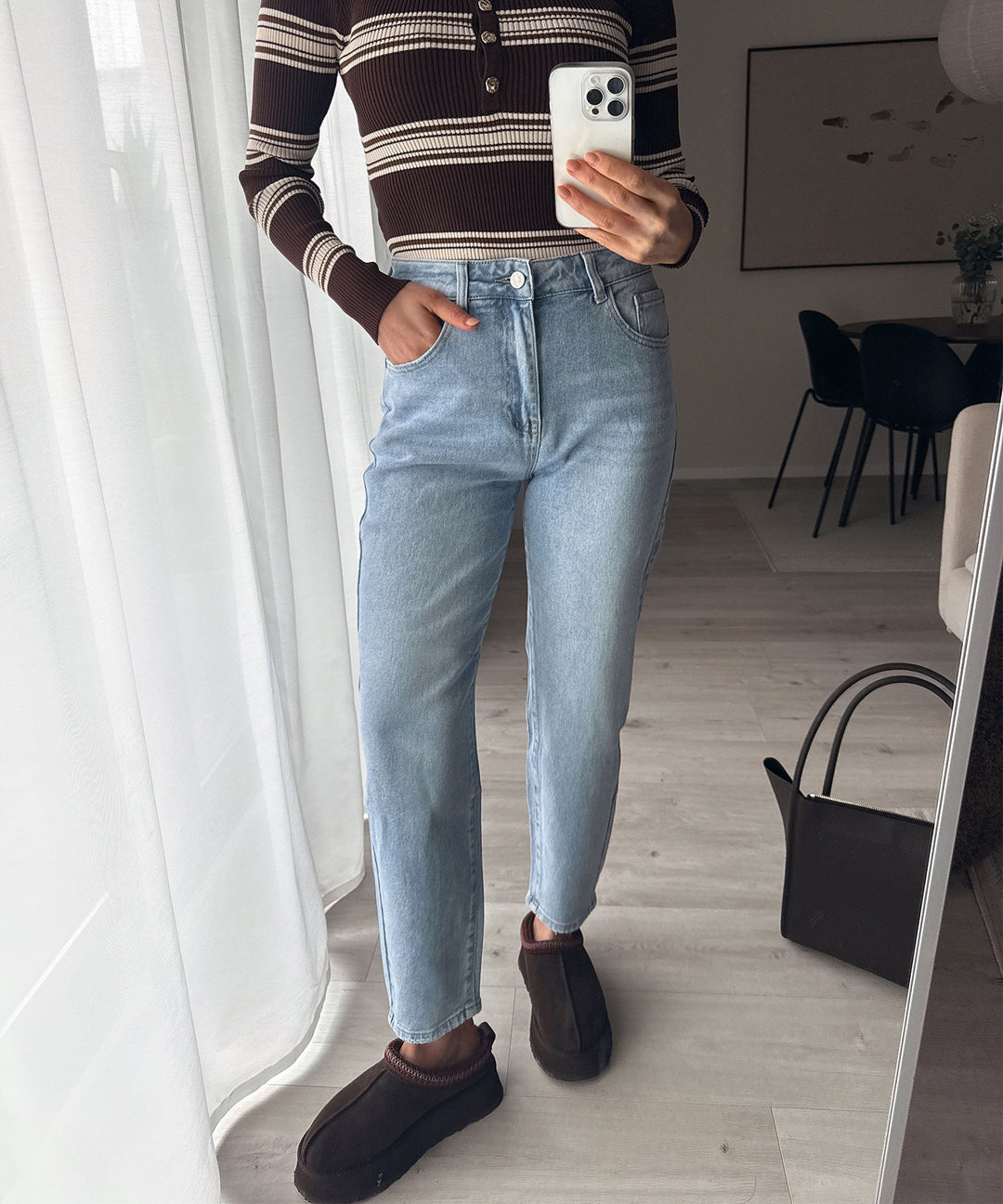 Stretch Mom Jeans Franka Hellblau