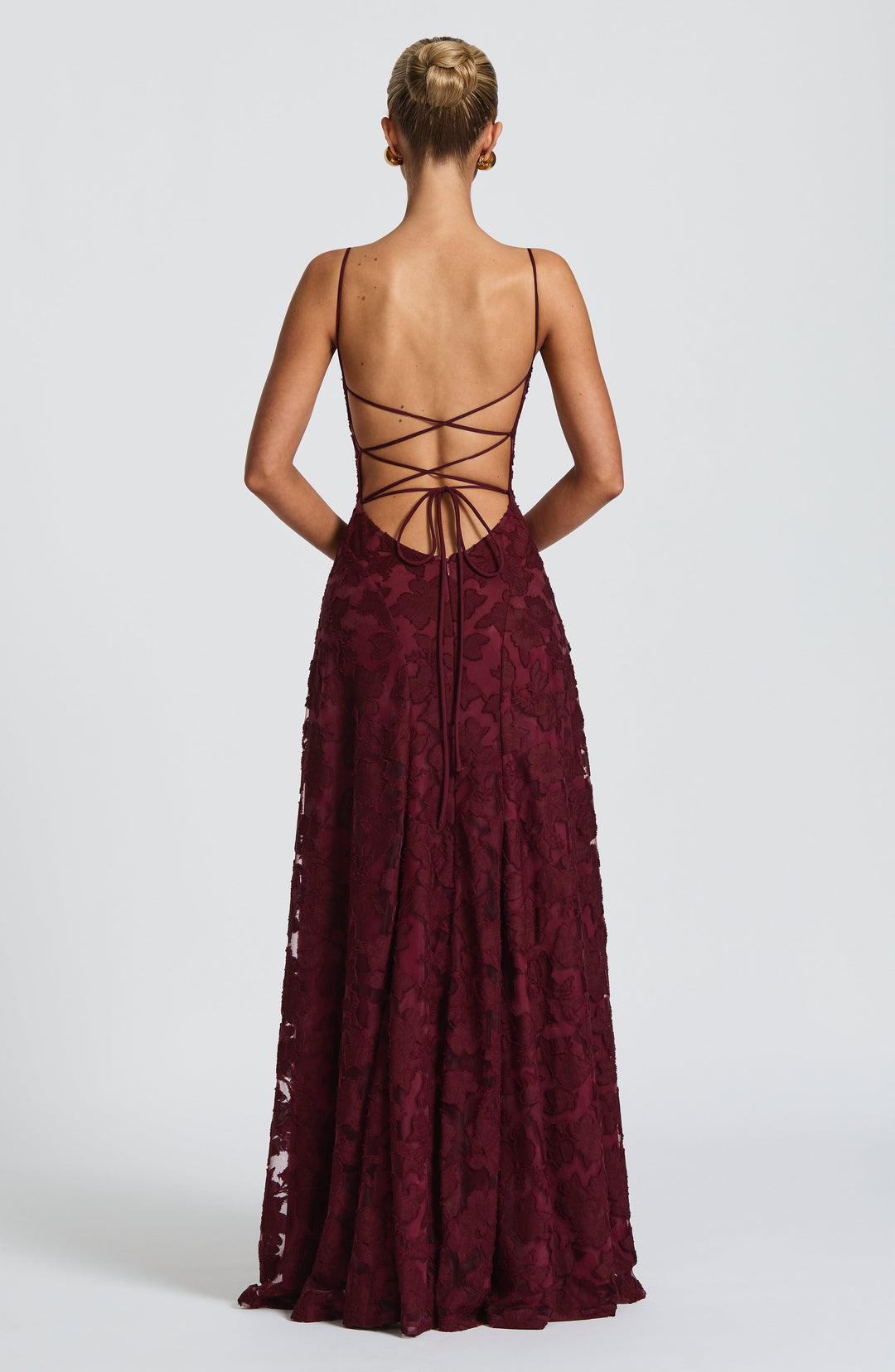 Damen Maxikleid mit Blumenstruktur