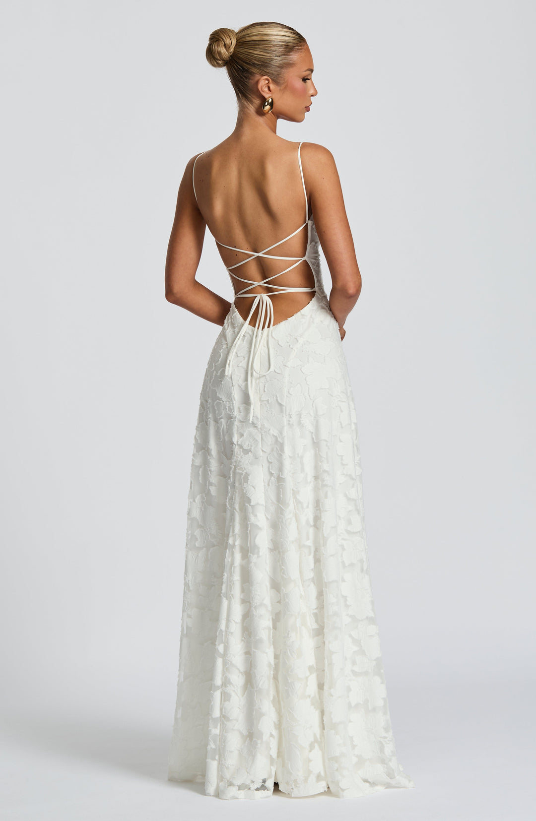 Damen Maxikleid mit Blumenstruktur