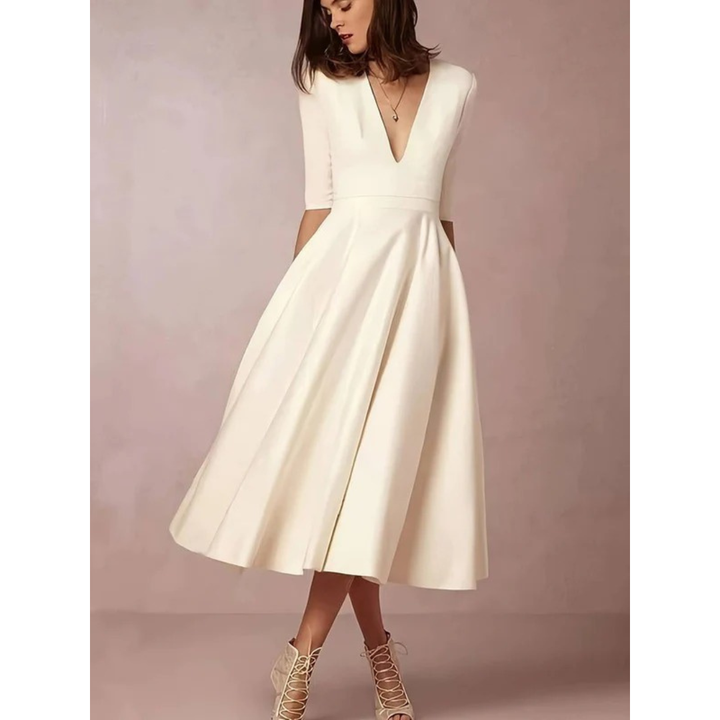 Friedelina | Damen Kleid Für Hochzeitsgast In Midi Länge Schlicht