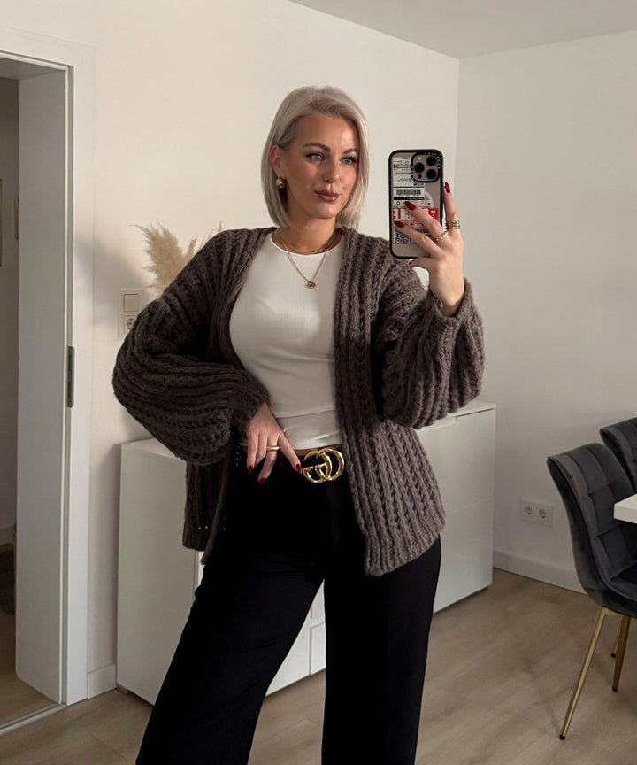 Strickjacke Gelina Braun Ladypolitan ♡