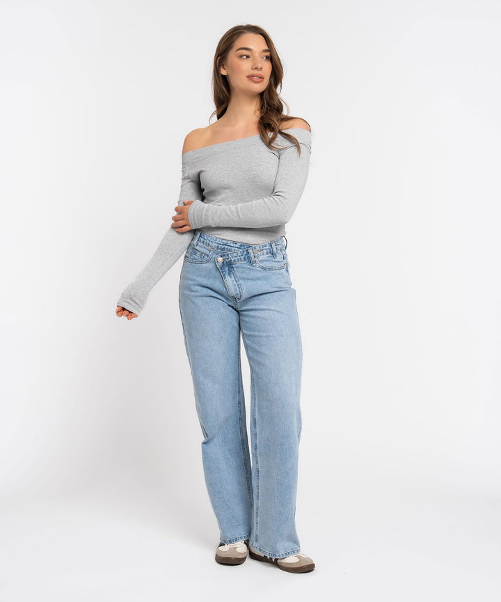 Stretch Straight Leg Jeans Galia Hellblau Ladypolitan ♡