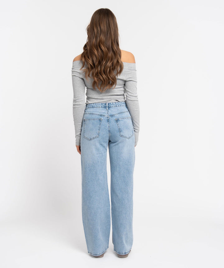 Stretch Straight Leg Jeans Galia Hellblau Ladypolitan ♡