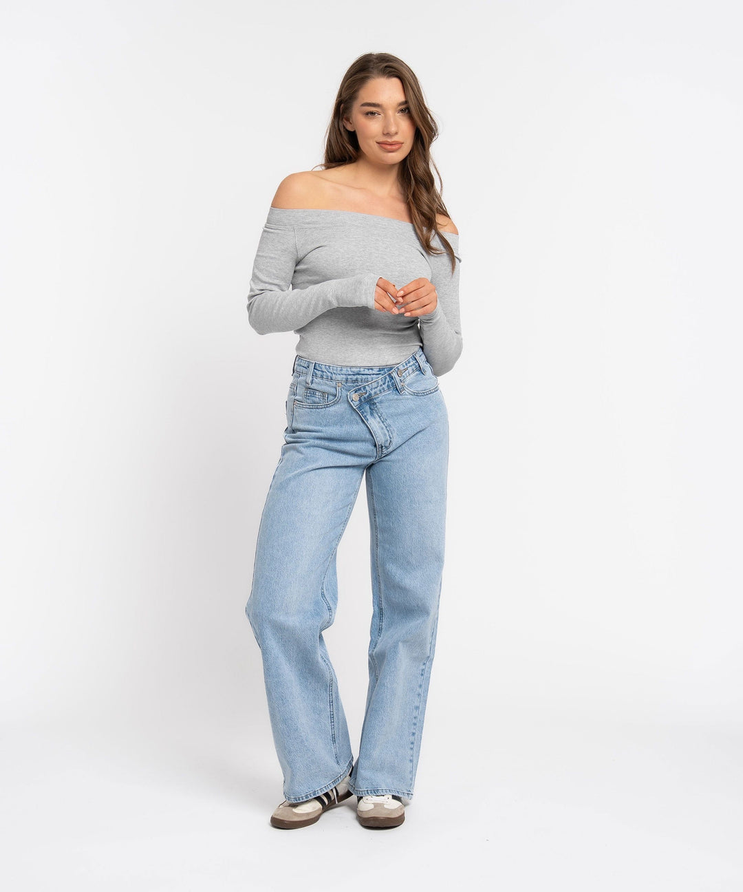 Stretch Straight Leg Jeans Galia Hellblau Ladypolitan ♡