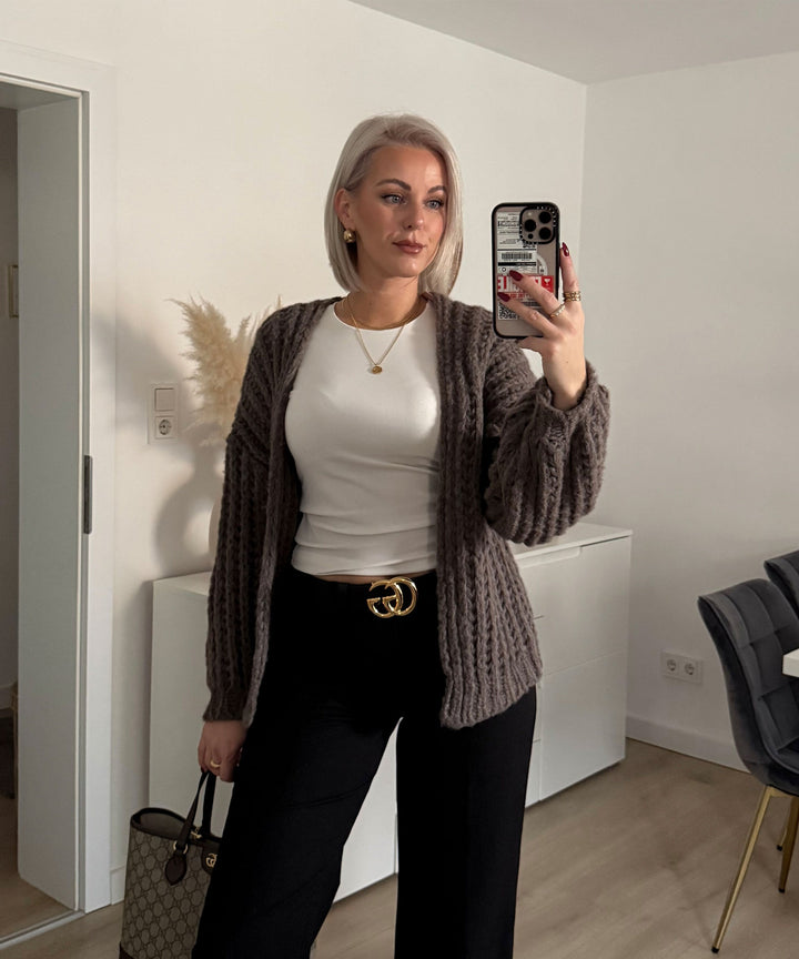 Strickjacke Gelina Braun Ladypolitan ♡