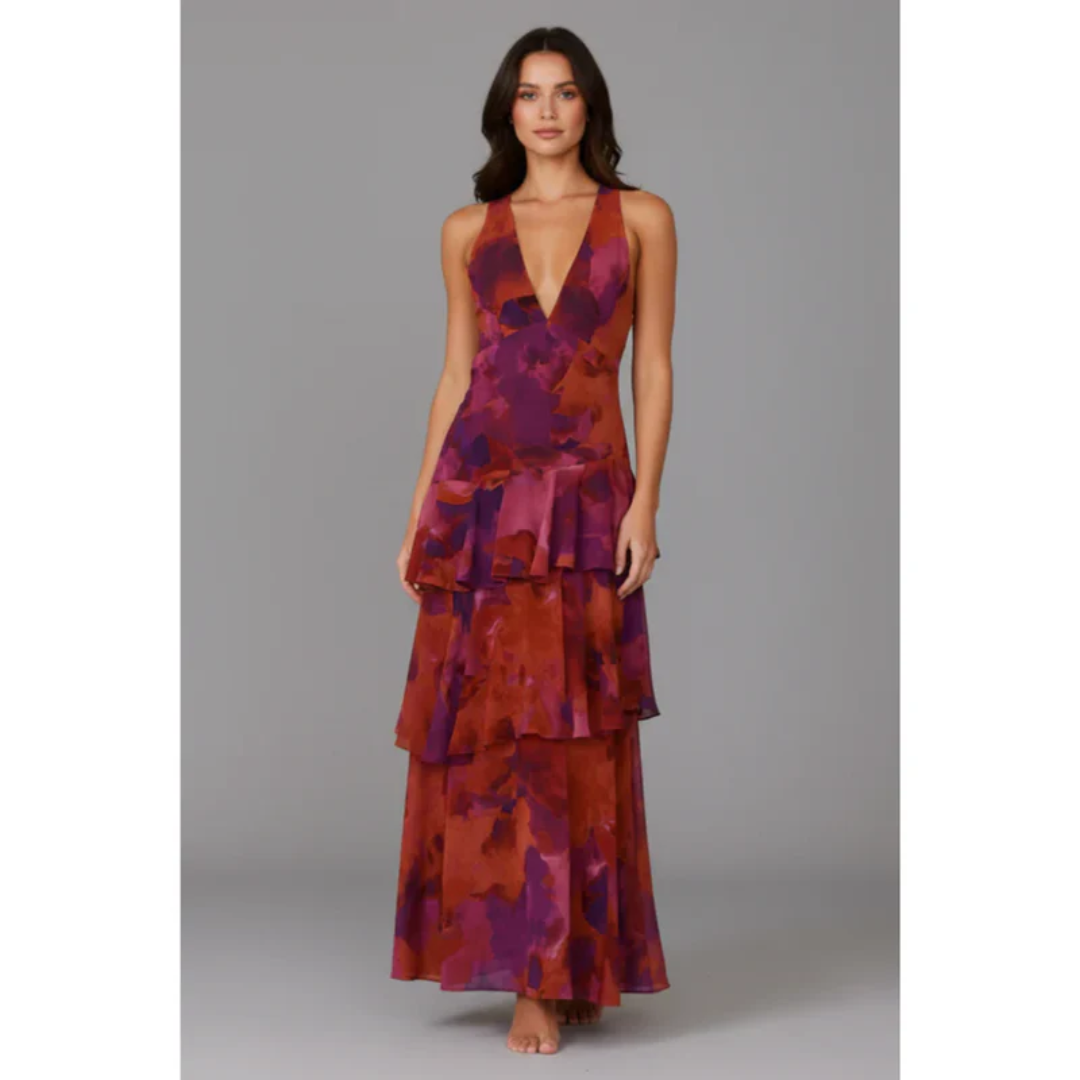 Gesine | Damen Maxikleid Für Sommer Mit V Ausschnitt