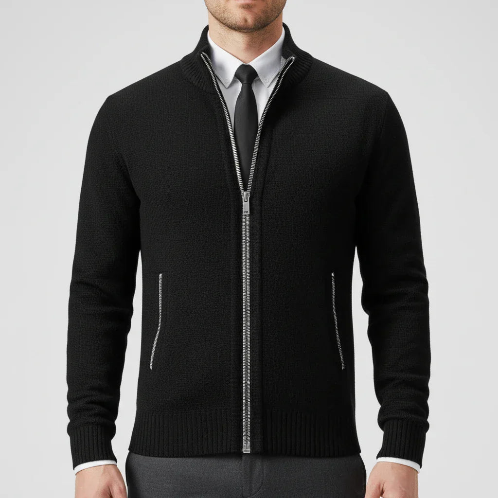 Christian | Herren Strickjacke mit Reißverschluss vorne
