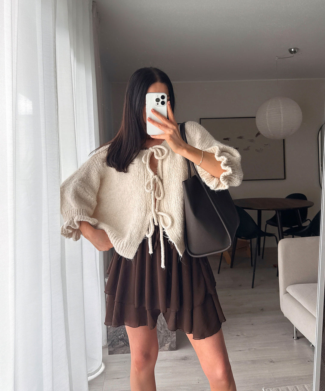 Cardigan Schleife Fia Dreiviertel Beige Ladypolitan ♡