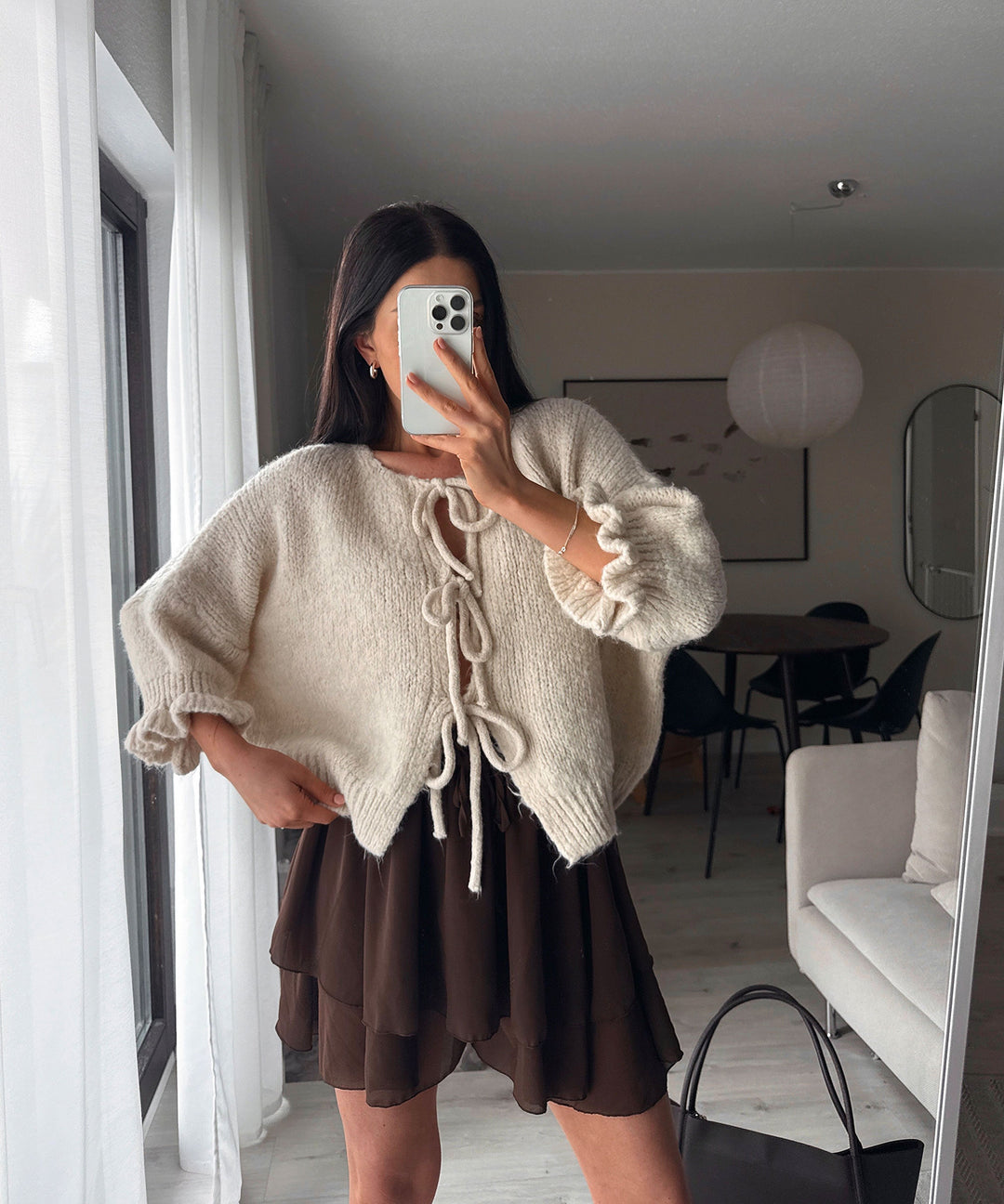 Cardigan Schleife Fia Dreiviertel Beige Ladypolitan ♡
