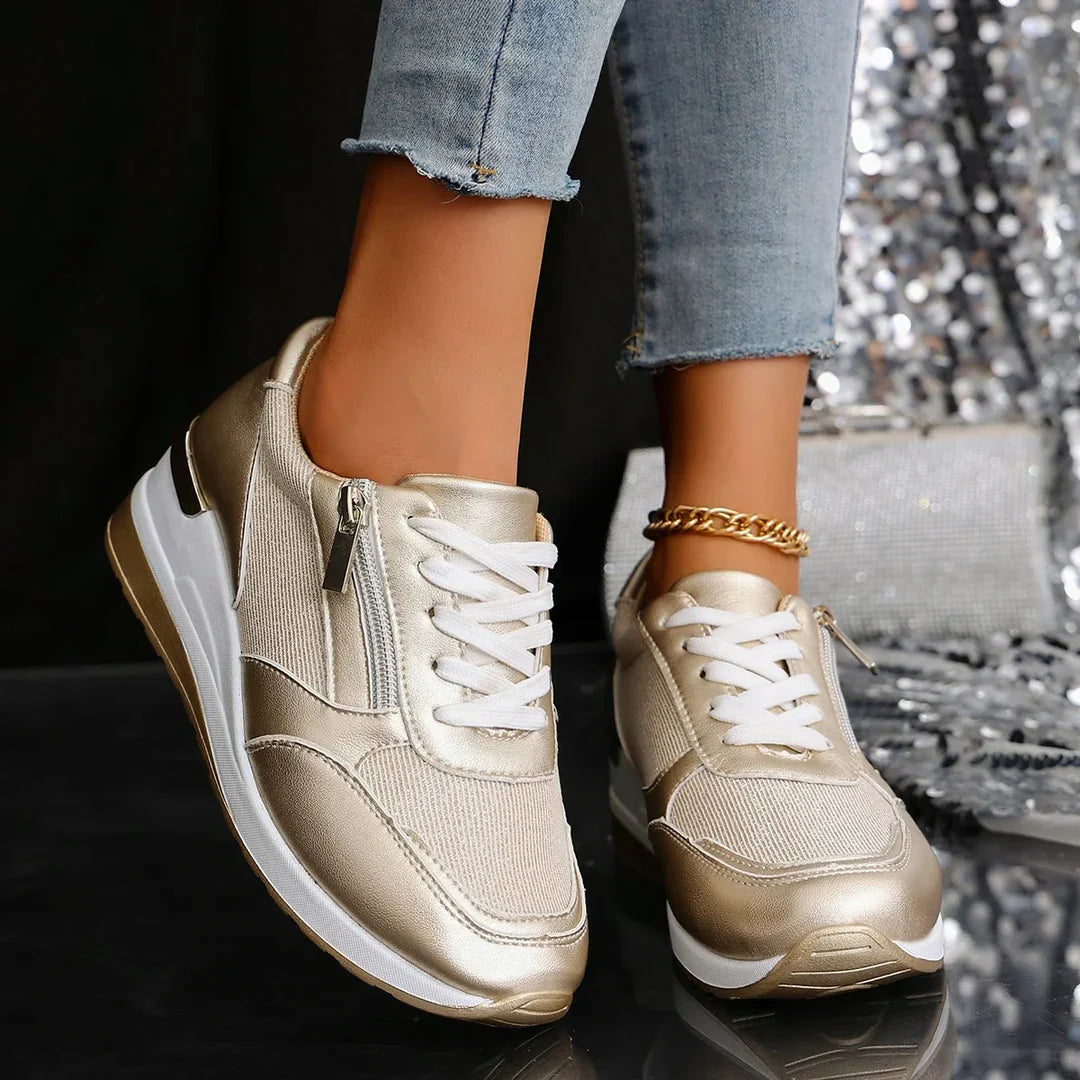 Damen Plateau Gehen Sneaker