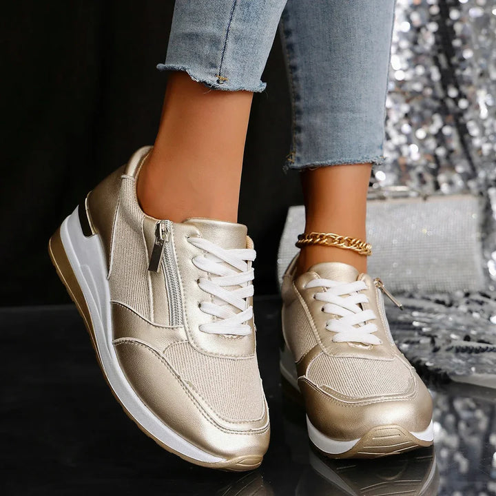 Damen Plateau Gehen Sneaker