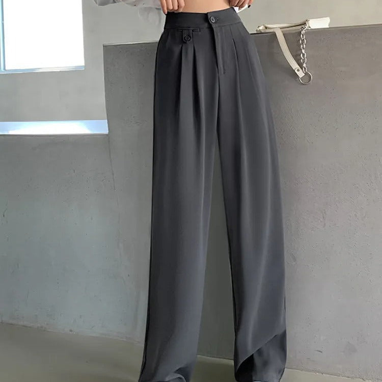 Damenhose mit hoher Taille und weitem Bein | Lockerer Schnitt