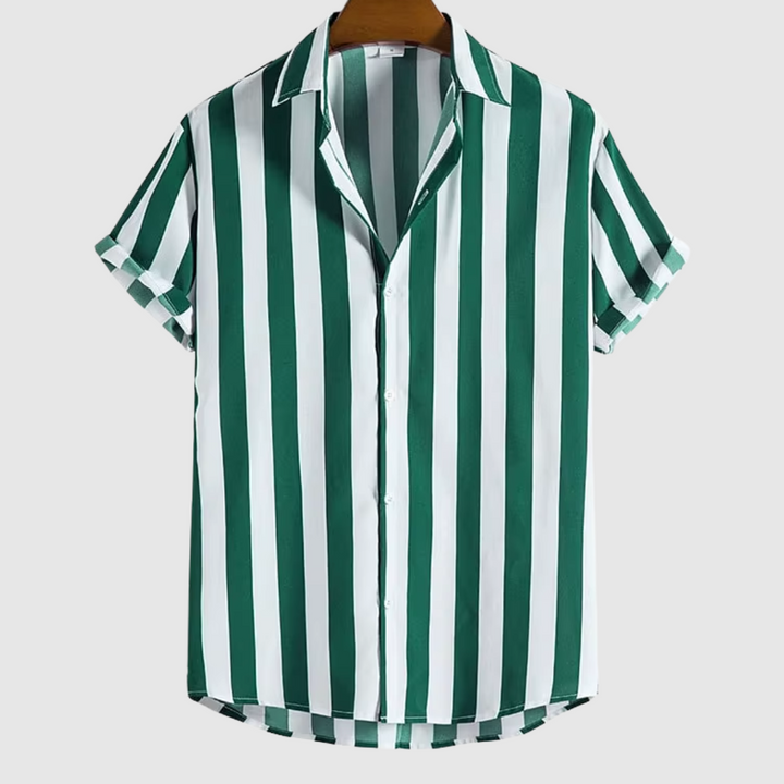 Camicia Uomo Classica Leggera Maniche Corte Rigata
