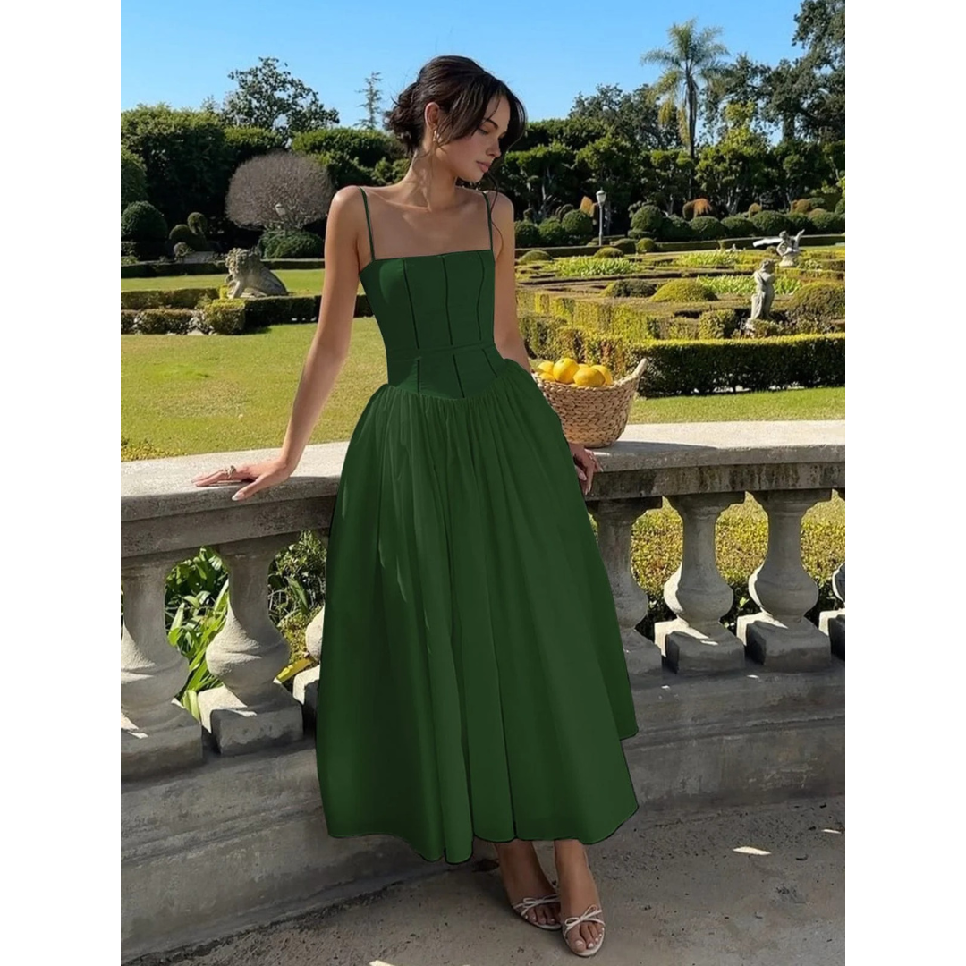 Greta | Damen Kleid Für Hochzeitsgast In Midi Länge Mit Korsett