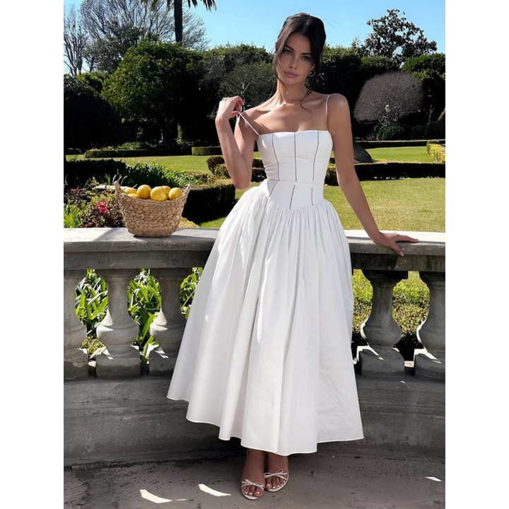Greta | Damen Kleid Für Hochzeitsgast In Midi Länge Mit Korsett