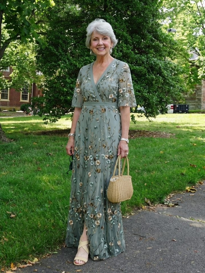 Isabella – Elegant Floral V Neck Dress for Women - Image 7