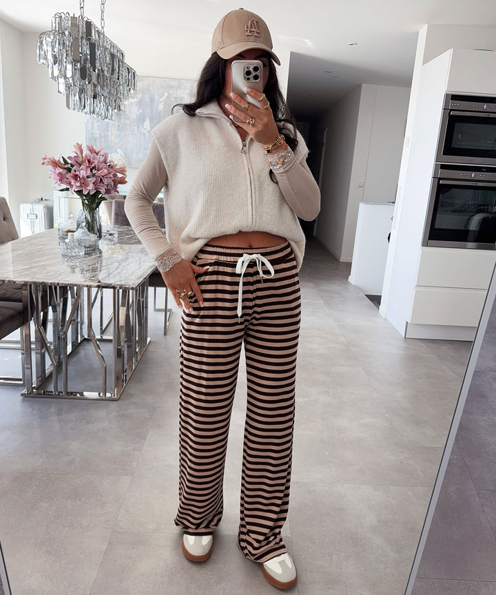 Stoffhose Leonita Braun Beige Ladypolitan ♡