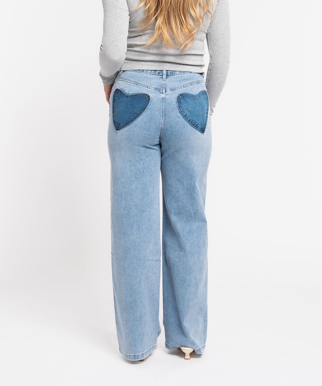 Stretch Straight Leg Jeans Heart Blau Ladypolitan ♡