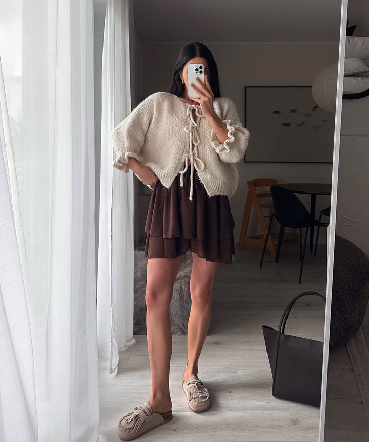 Cardigan Schleife Fia Dreiviertel Beige Ladypolitan ♡