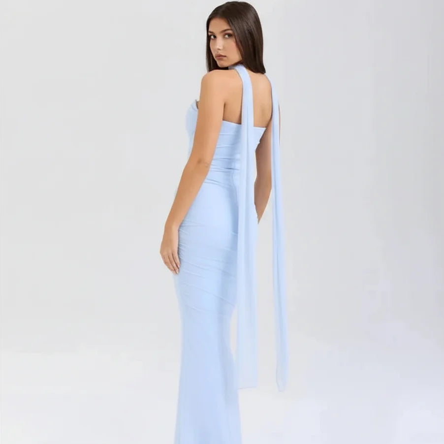 Hailey Kleid – Trägerloses Corsagen-Maxikleid mit Raffung