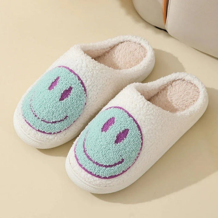 Hausschuhe mit Smiley-Design – Gepolsterte Hausschuhe für Zuhause