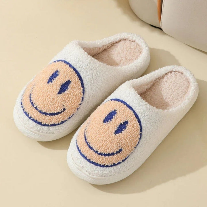 Hausschuhe mit Smiley-Design – Gepolsterte Hausschuhe für Zuhause