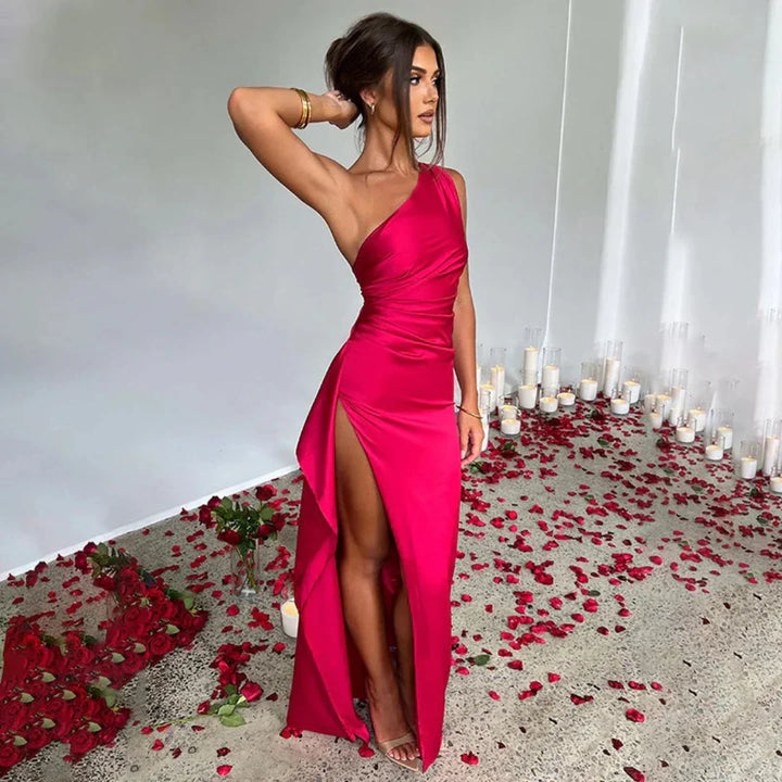 Kirsten | Damen Langes One-Shoulder-Party-Kleid