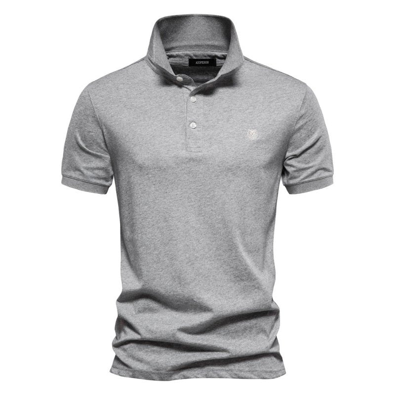 Walter | Herren Minimaler Knopf Klassisches Polo-Shirt