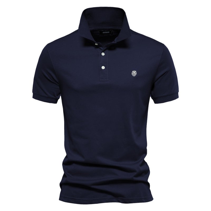 Walter | Herren Minimaler Knopf Klassisches Polo-Shirt