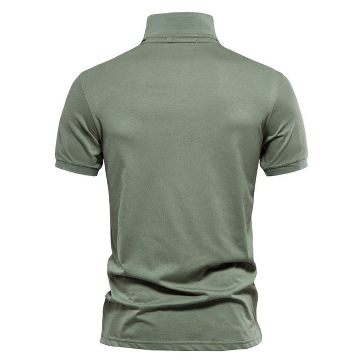 Walter | Herren Minimaler Knopf Klassisches Polo-Shirt