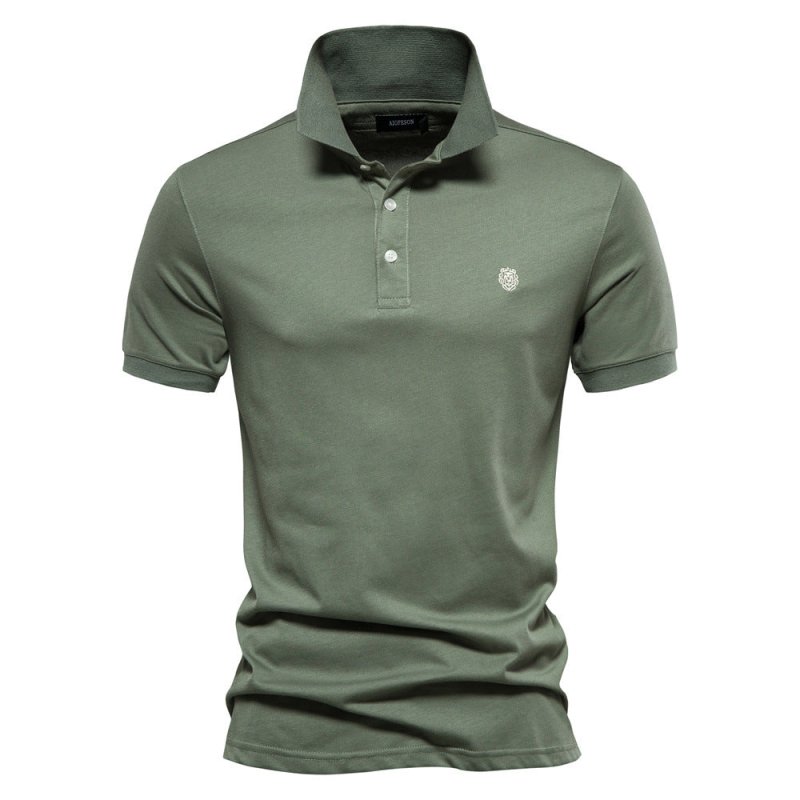 Walter | Herren Minimaler Knopf Klassisches Polo-Shirt