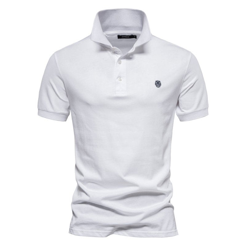 Walter | Herren Minimaler Knopf Klassisches Polo-Shirt