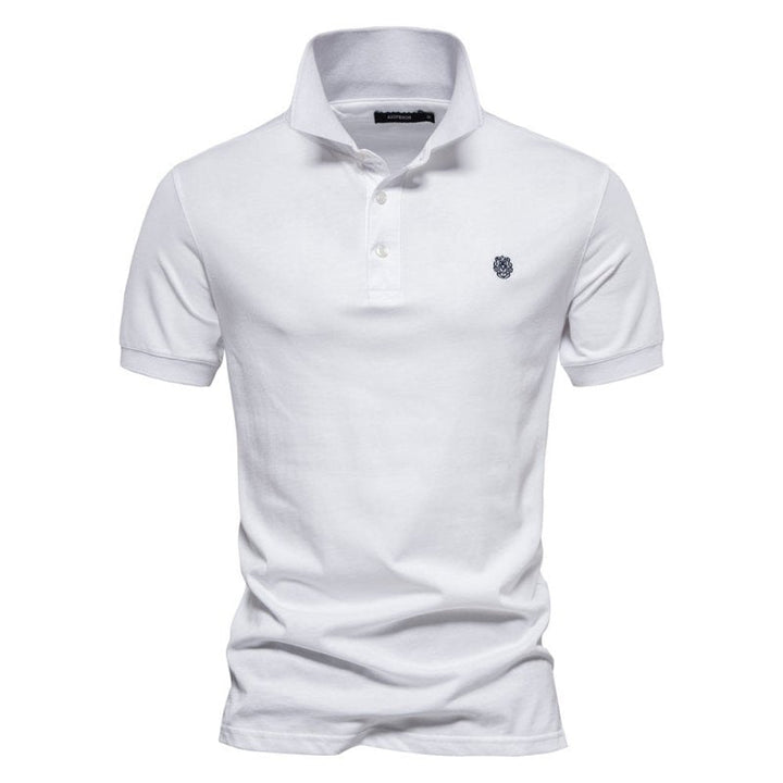 Walter | Herren Minimaler Knopf Klassisches Polo-Shirt