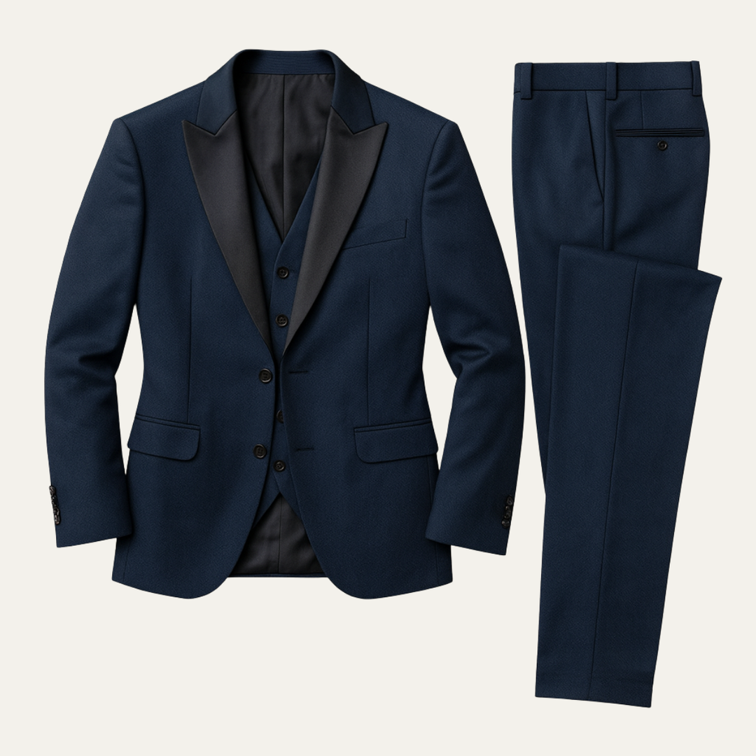 Herren Anzugset mit Sakko, Weste und Hose mit Reverskragen-Men Sets-Alpenkind