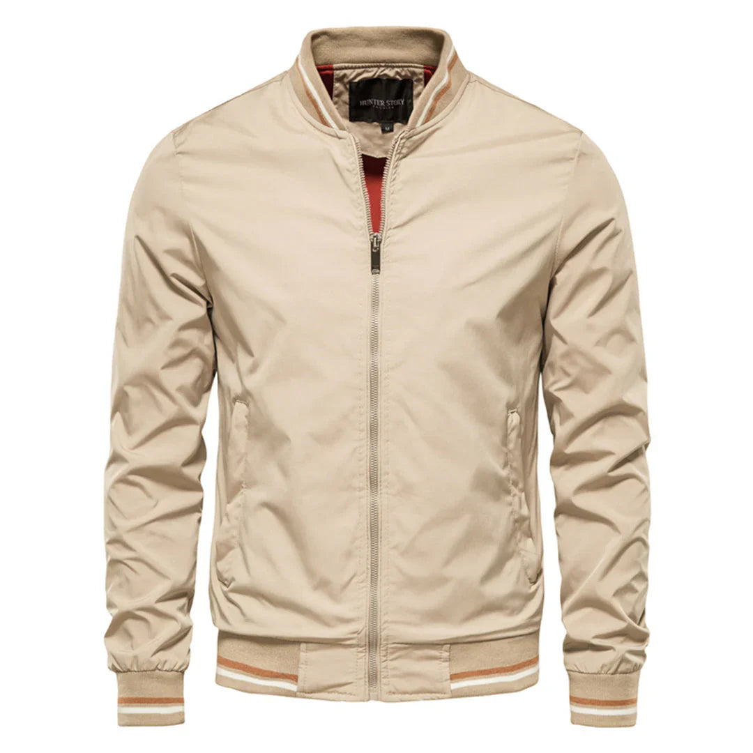 Herren Bomberjacke mit Reißverschluss und Rippbündchen-Men Jackets-Alpenkind
